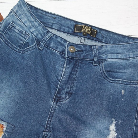 L&B Leopard Patch High Rise Jeans Size 6 Lucky & Blessed Size 6 - Picture 2 of 5
